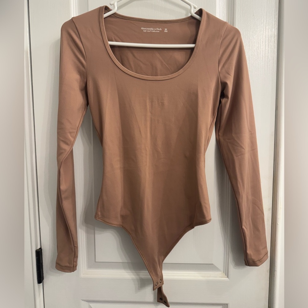 Abercrombie & Fitch Tan Fitted Bodysuit Top